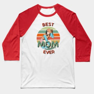 Best Mom Ever Golfing Mom Retro Sunset Baseball T-Shirt